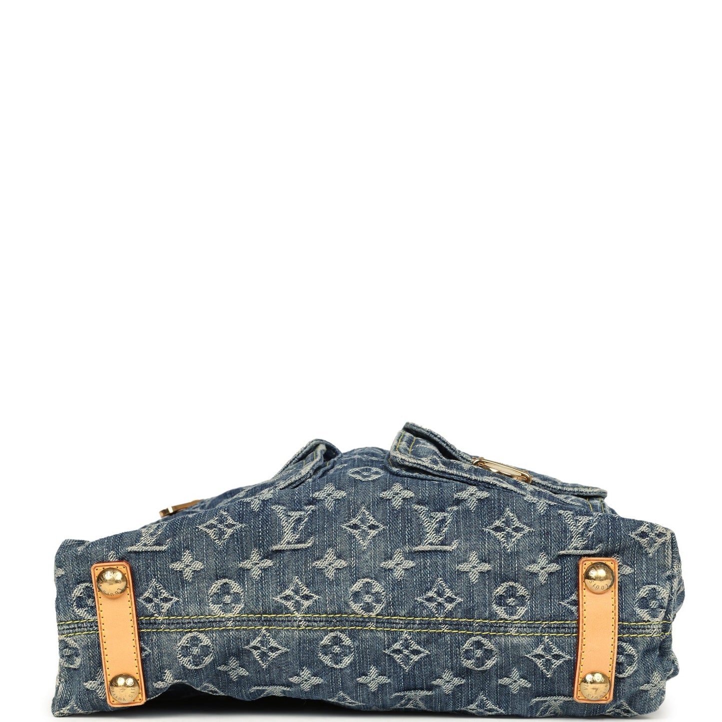 Louis Vuitton Baggy GM Blue Denim with Monogram Gold Hardware