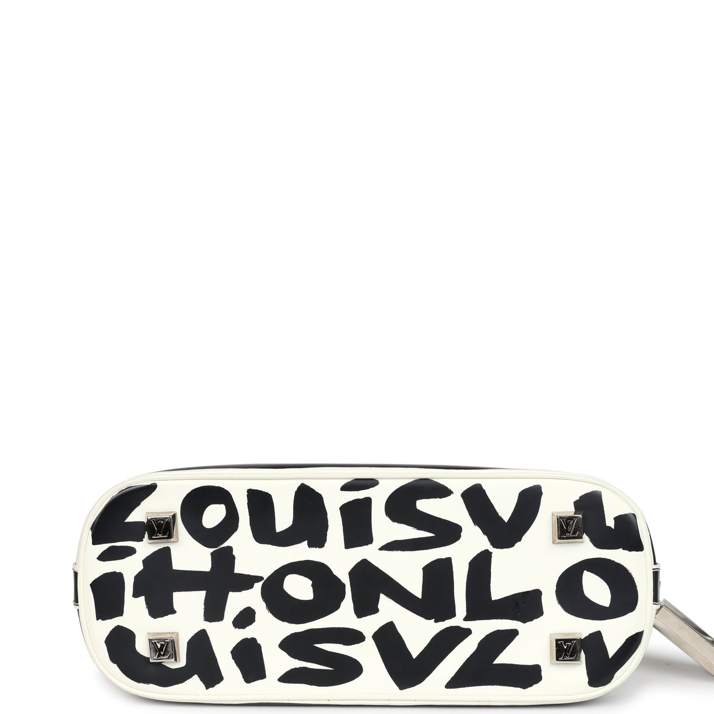 Louis Vuitton Graffiti Alma MM Black and White Leather Silver Hardware