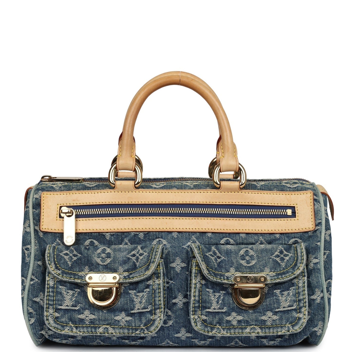 Louis Vuitton Neo Speedy Denim Blue Monogram Gold Hardware