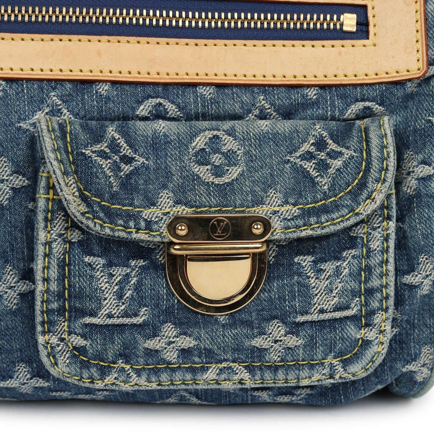 Louis Vuitton Neo Speedy Denim Blue Monogram Gold Hardware