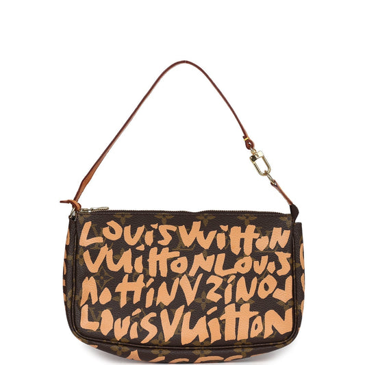 Louis Vuitton x Stephen Sprouse Pochette Accessories Peach Graffiti Gold Hardware