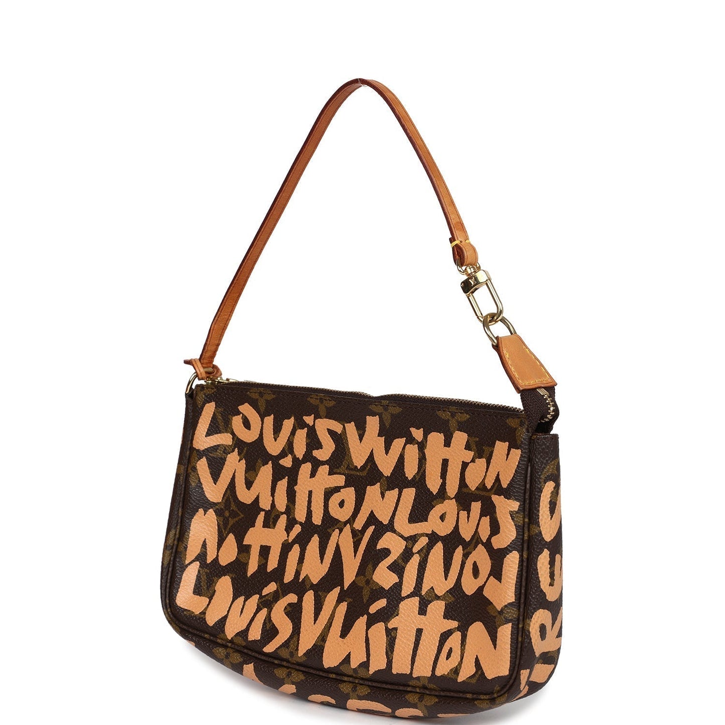 Louis Vuitton x Stephen Sprouse Pochette Accessories Peach Graffiti Gold Hardware