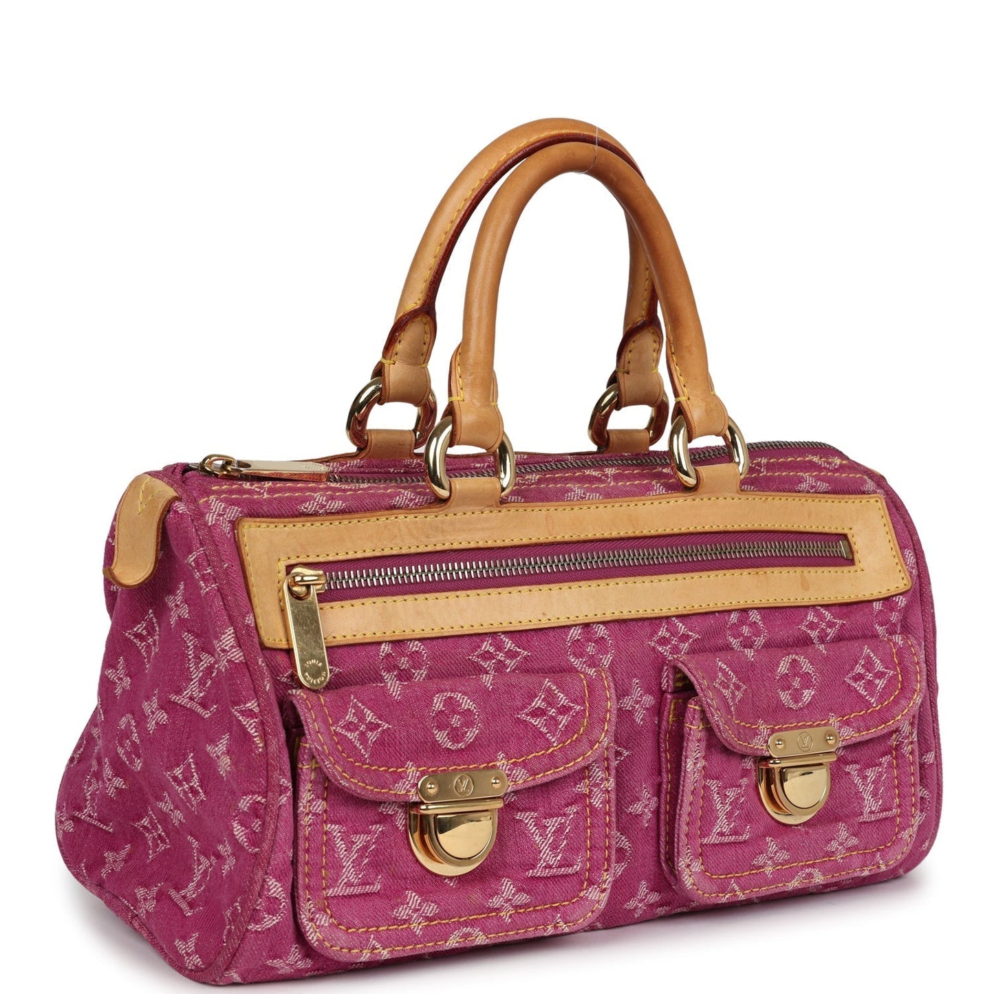 Louis Vuitton Neo Speedy Pink Denim Monogram Gold Hardware