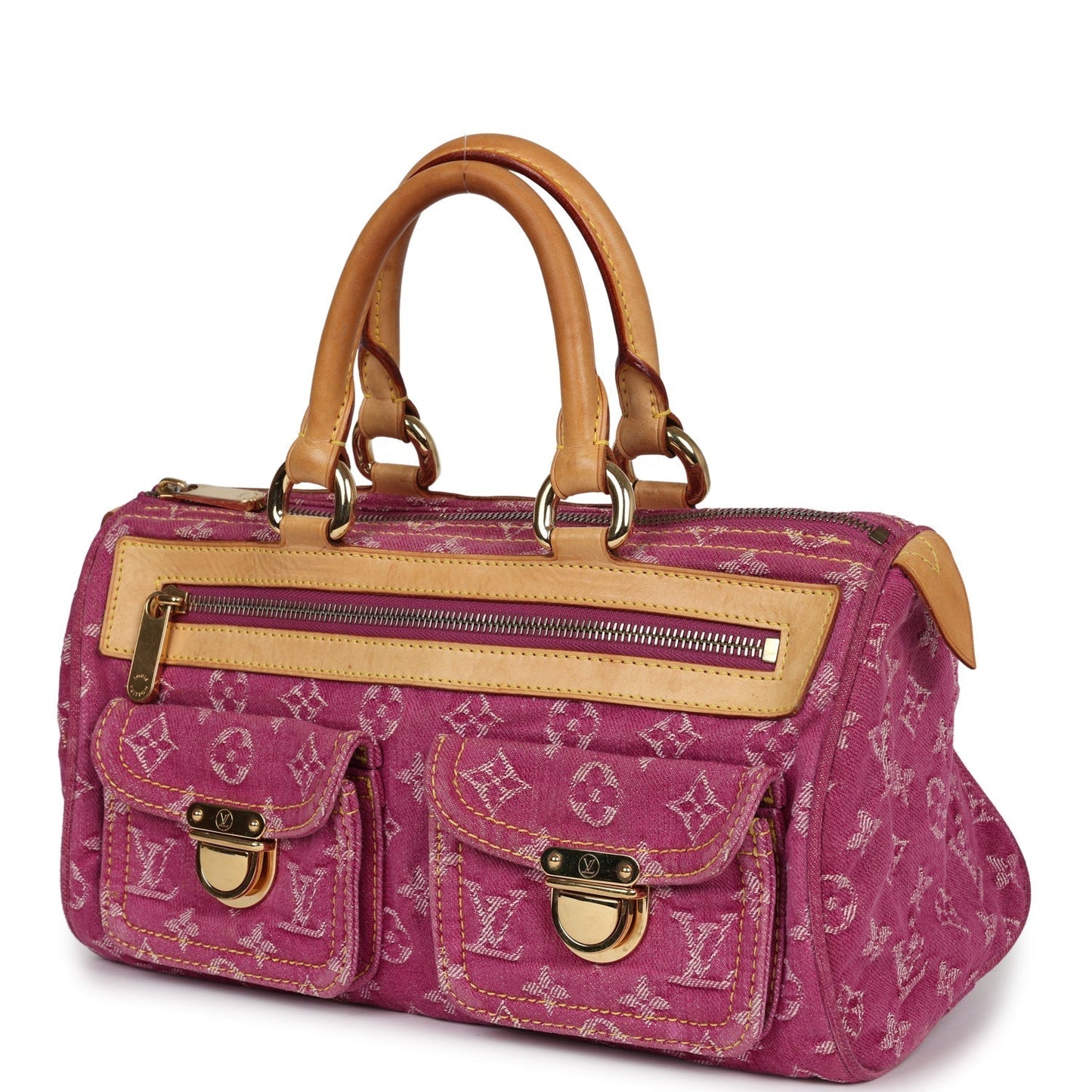 Louis Vuitton Neo Speedy Pink Denim Monogram Gold Hardware