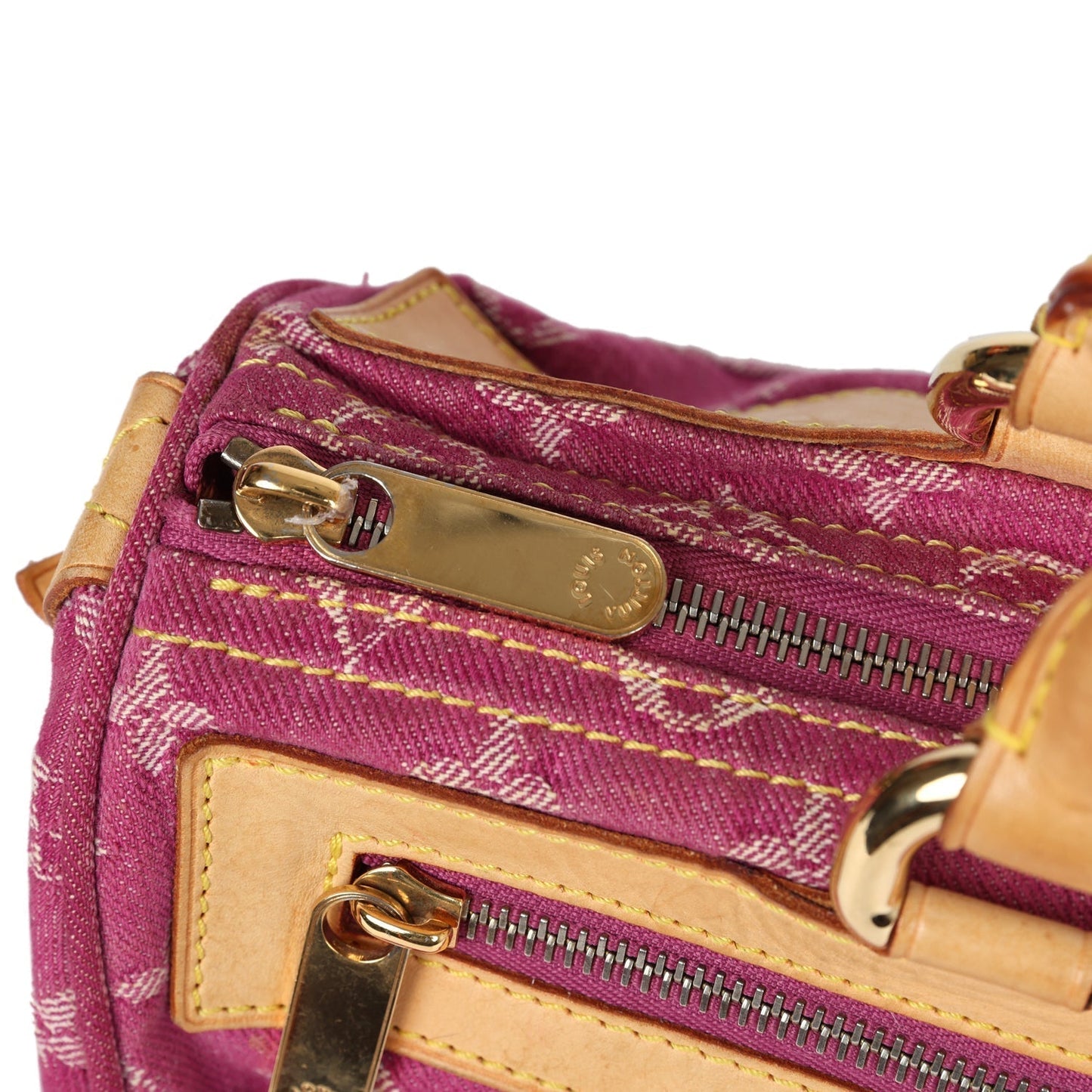 Louis Vuitton Neo Speedy Pink Denim Monogram Gold Hardware