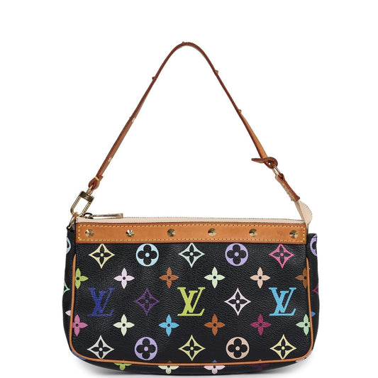 Louis Vuitton Multicolor Pochette Accessories Black Gold Hardware