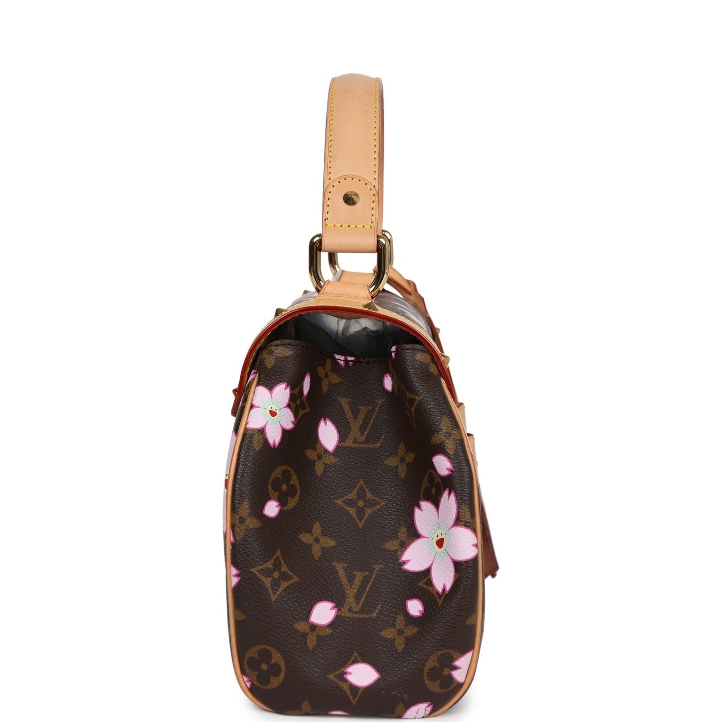 Louis Vuitton x Takashi Murakami Brown Monogram Cherry Blossom Sac Retro PM Gold Hardware