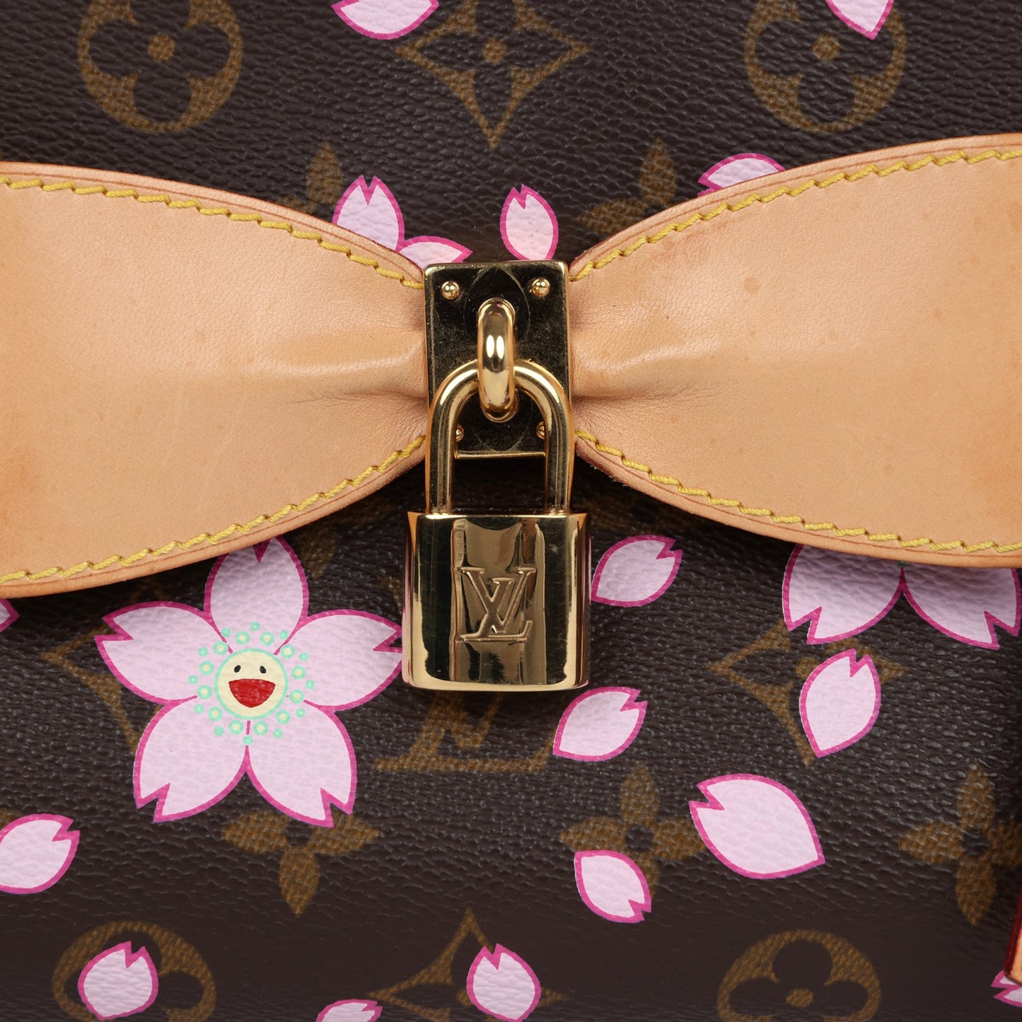 Louis Vuitton x Takashi Murakami Brown Monogram Cherry Blossom Sac Retro PM Gold Hardware