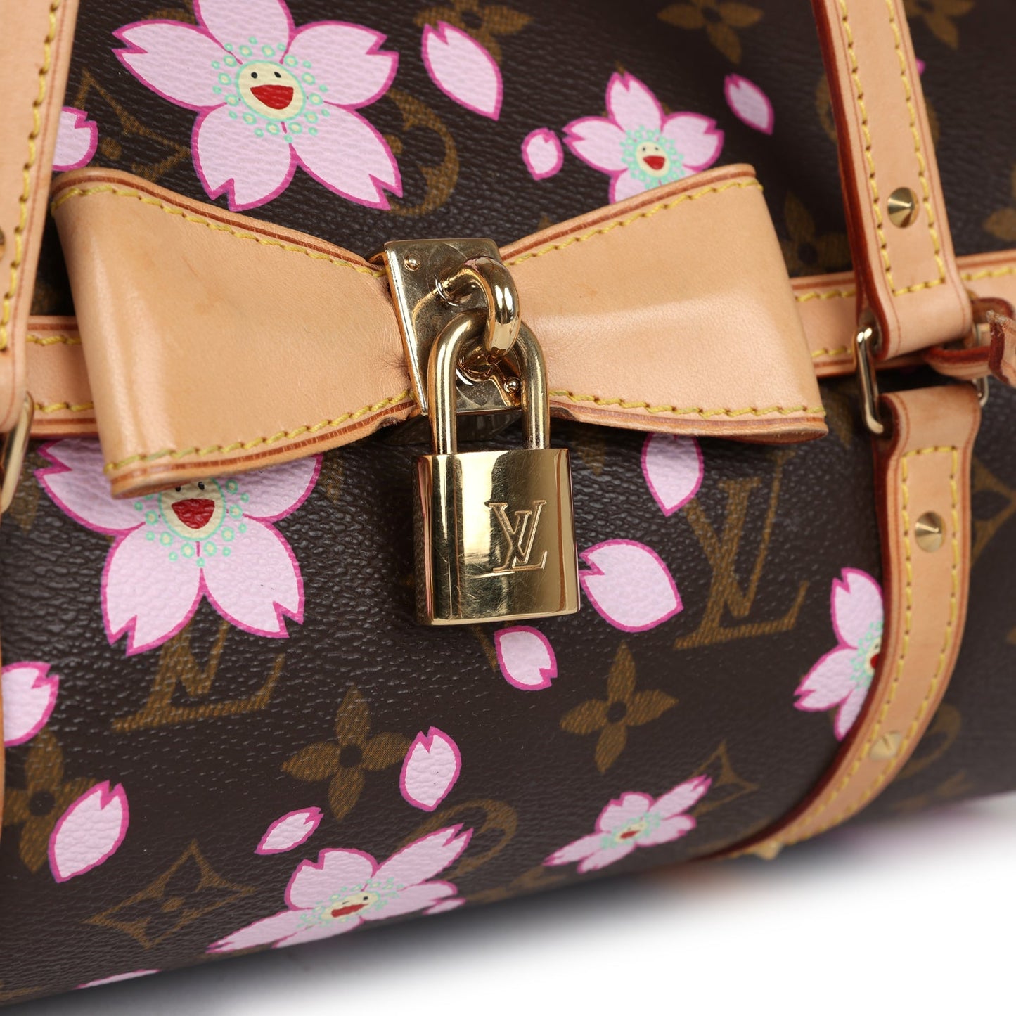 Louis Vuitton X Takashi Murakami Papillon Monogram Cherry Blossom Gold Hardware