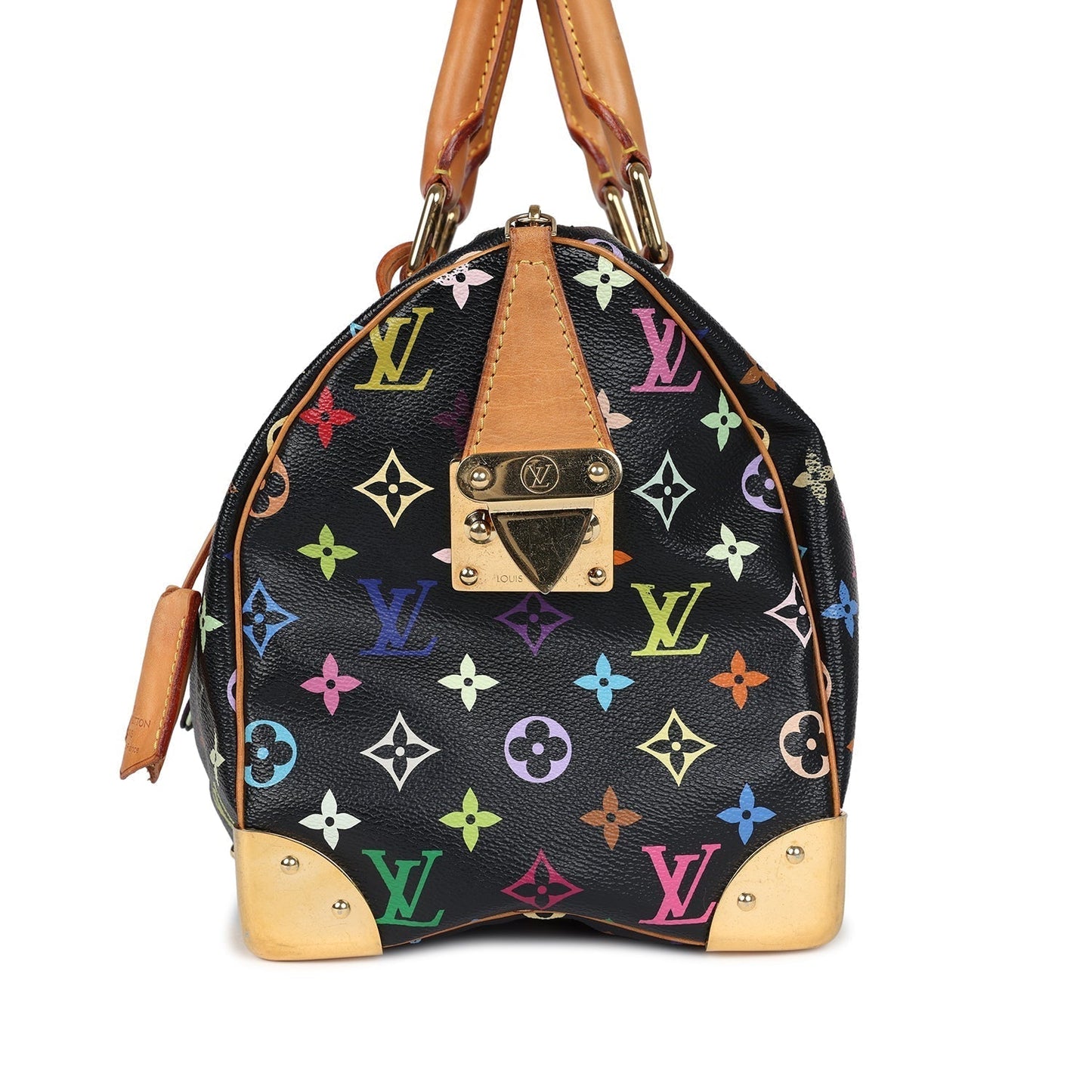Louis Vuitton x Takashi Murakami Speedy 30 Black Multicolored Monogram Gold Hardware