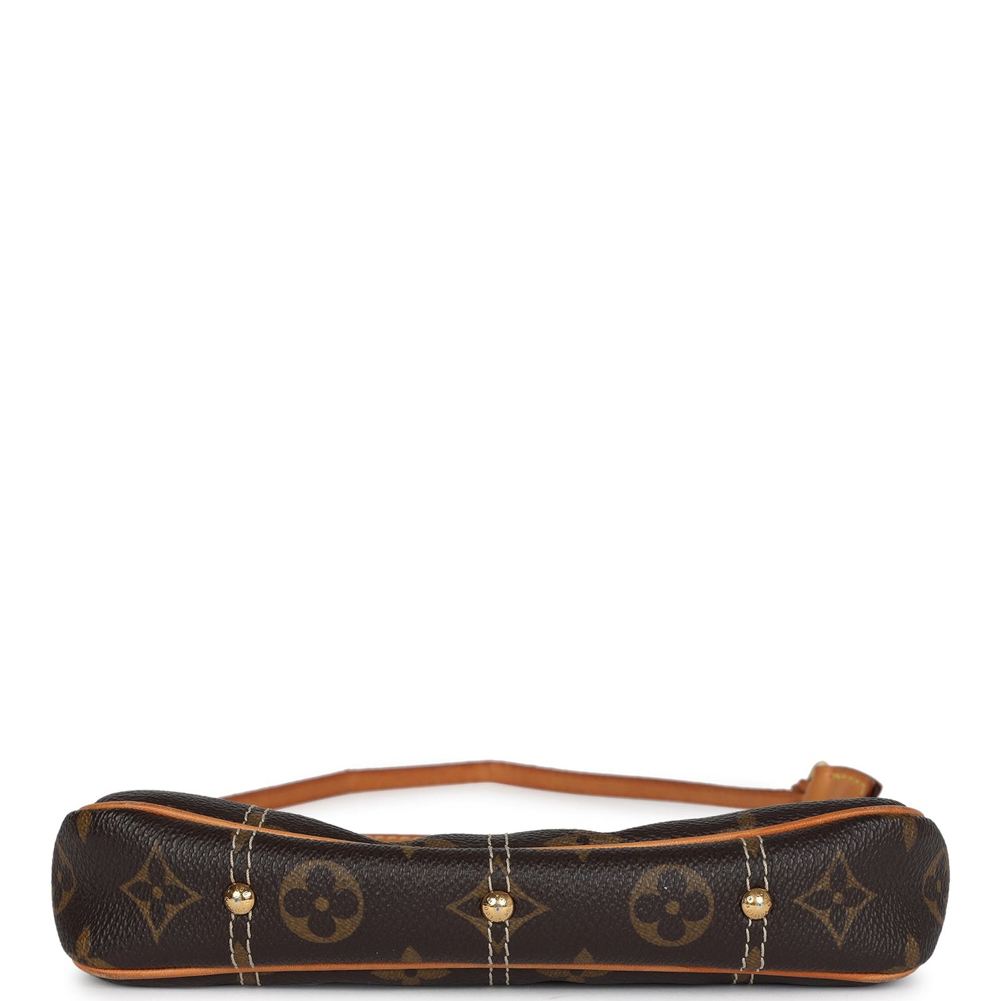 Louis Vuitton Pochette Accessories Brown Monogram Rivet Gold Hardware
