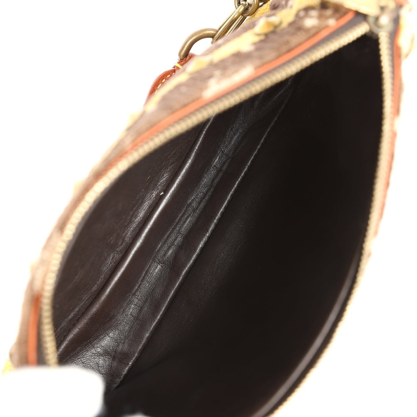 Louis Vuitton Trompe L'Oeil Pochette Brown and Yellow Velvet Brass Hardware