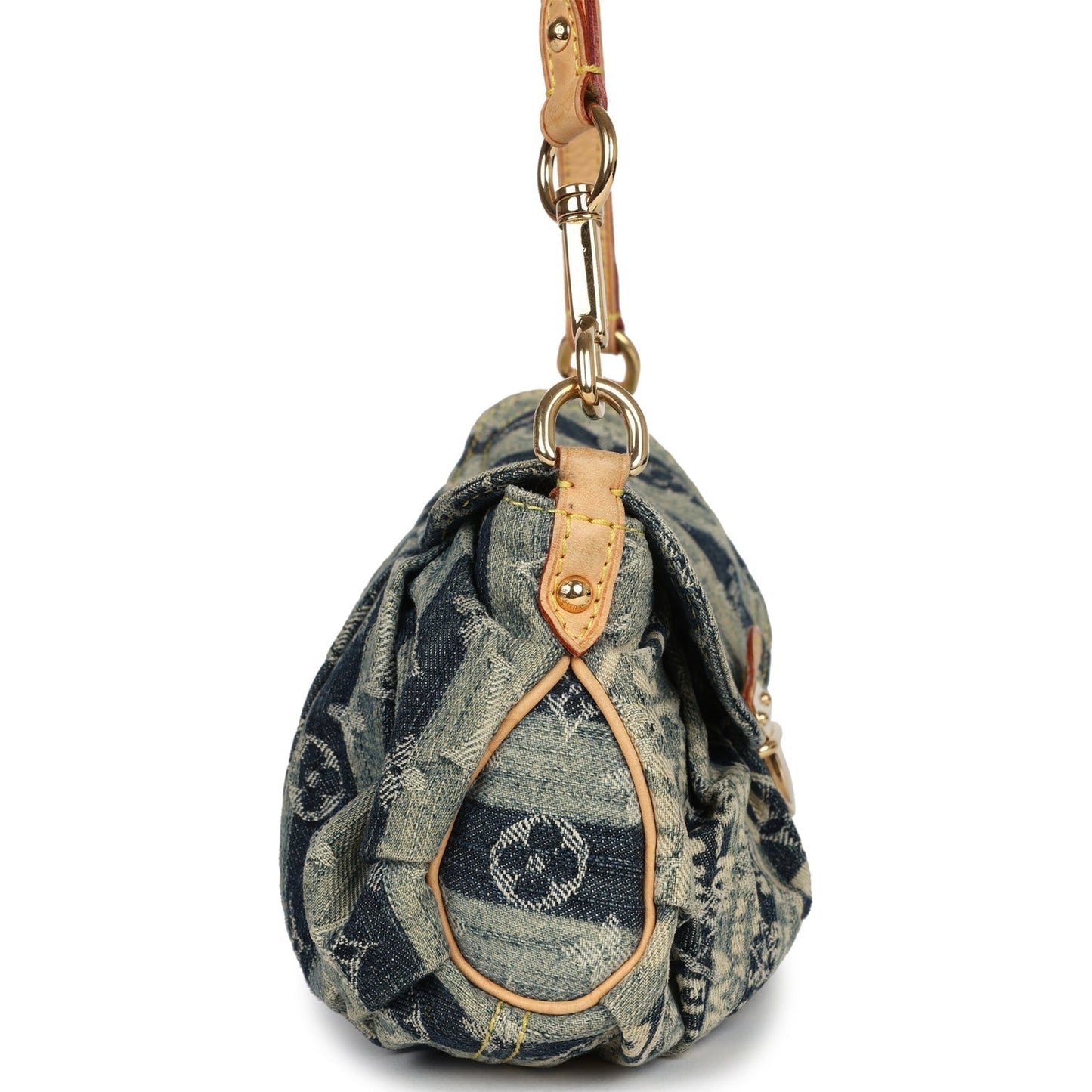 Louis Vuitton Mini Striped Pleaty Raye Blue Washed Monogram Denim Gold Hardware
