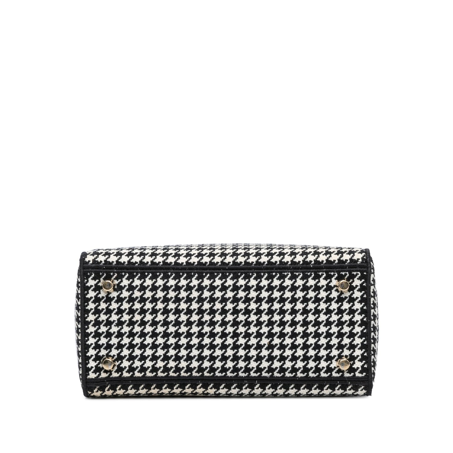 Dior Medium Canvas Houndstooth Embroidered Lady D Lite Black