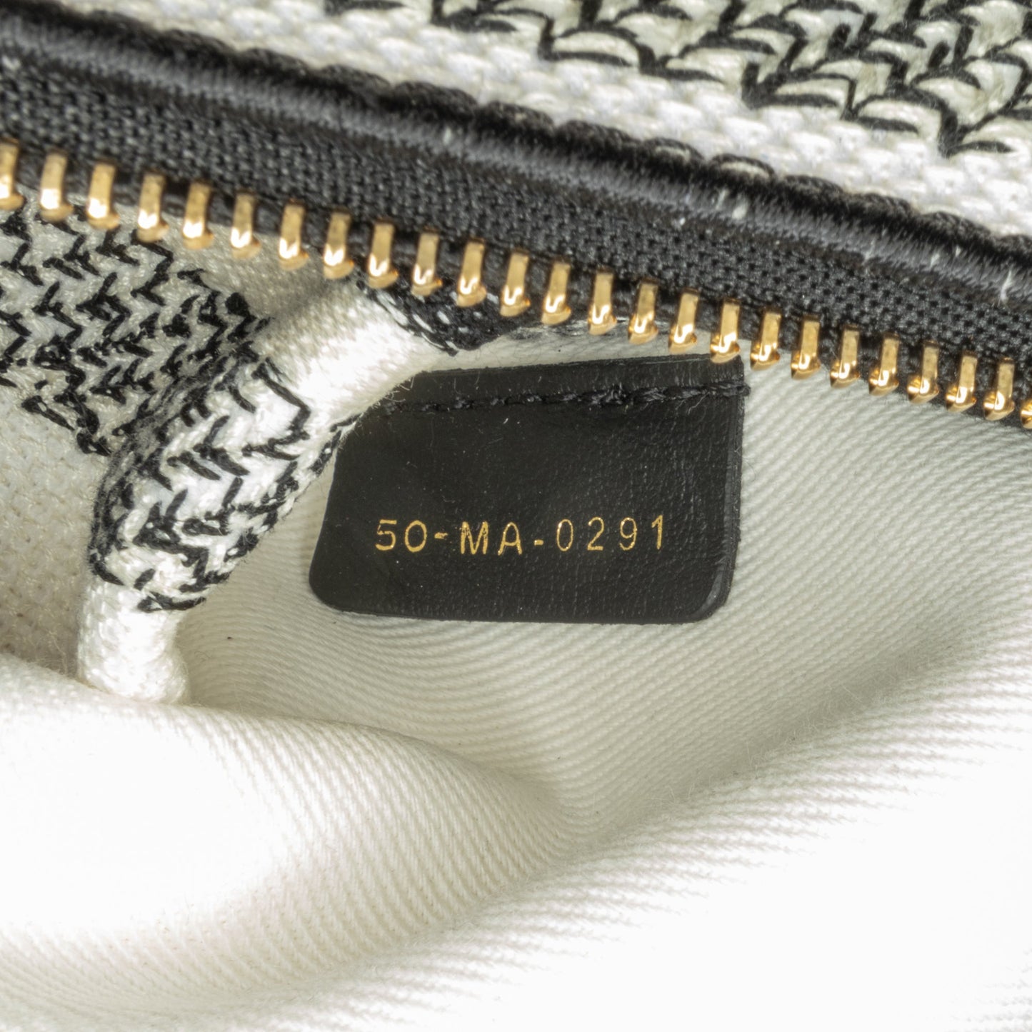 Dior Medium Canvas Houndstooth Embroidered Lady D Lite Black