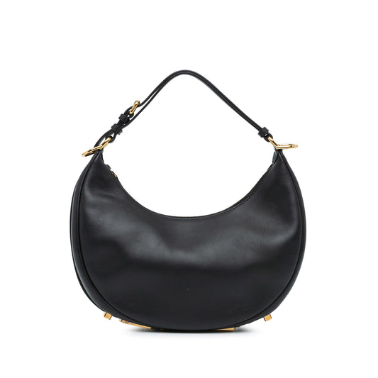 Fendi Medium Leather Fendigraphy Hobo Black