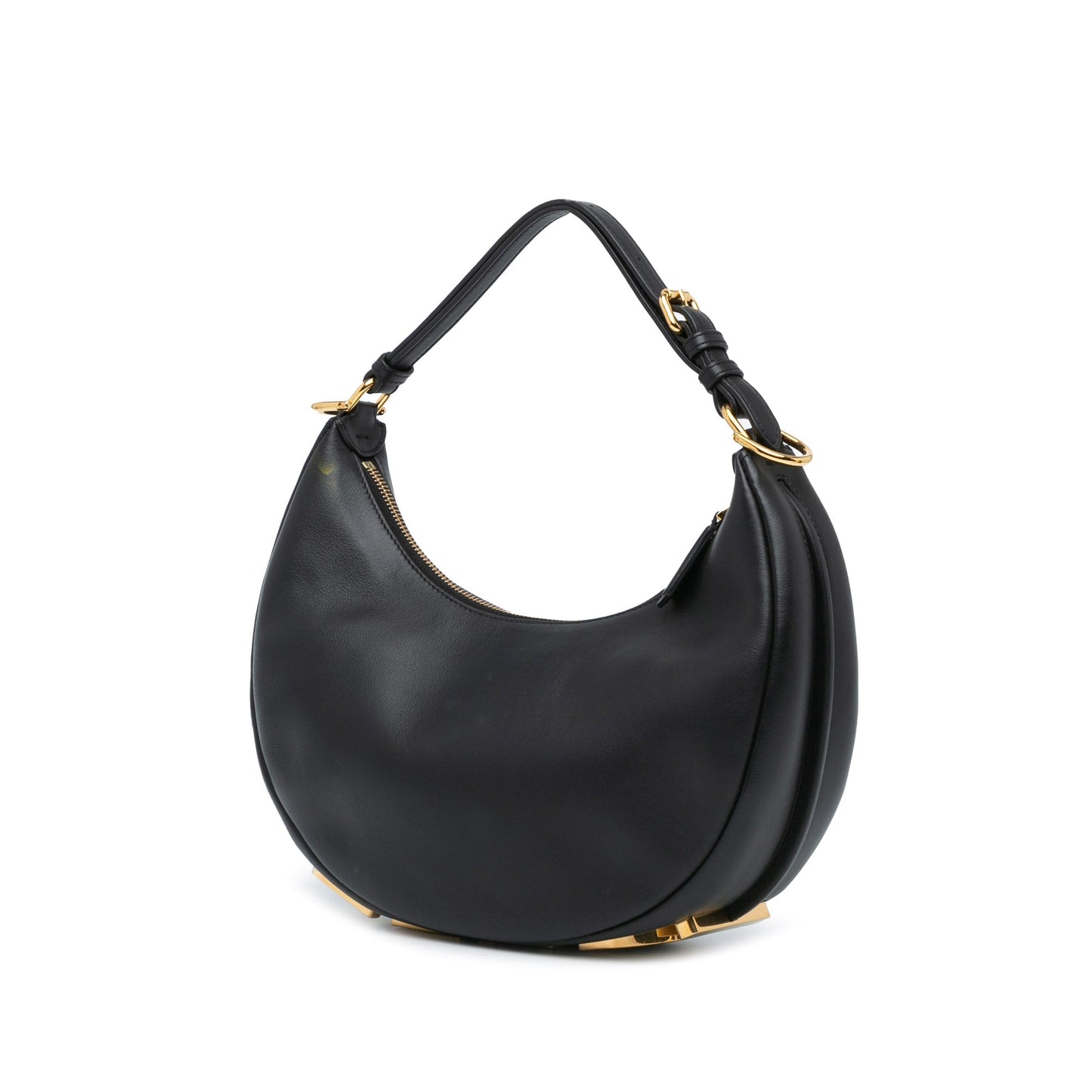 Fendi Medium Leather Fendigraphy Hobo Black