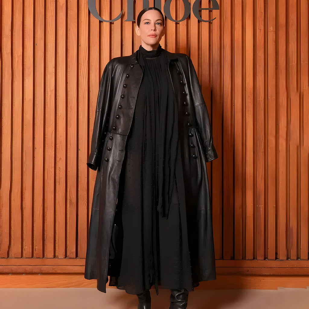Paris Fashion Week Liv Tyler Leather Coat
