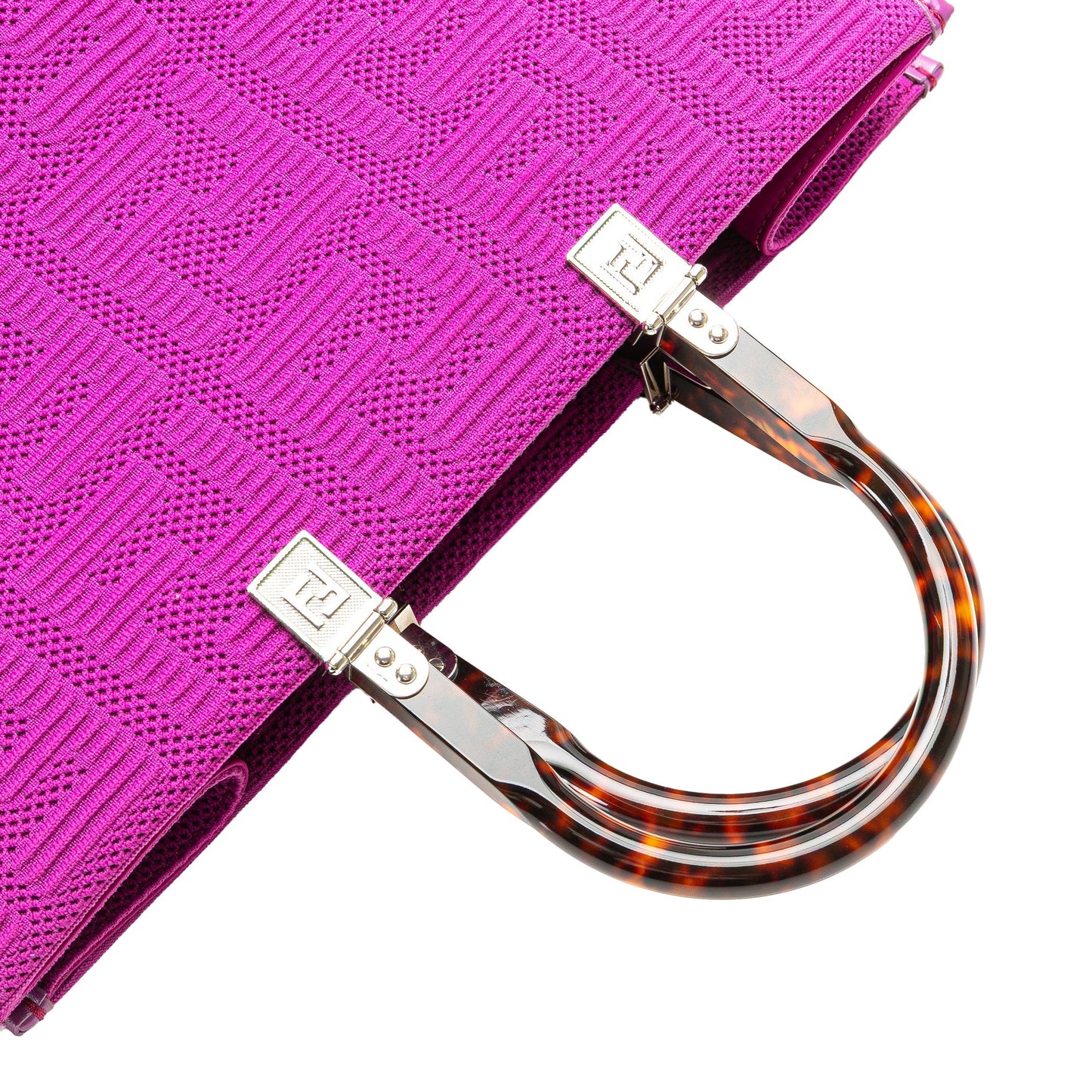 Fendi Medium Zucca Canvas Sunshine Shopper Tote Purple