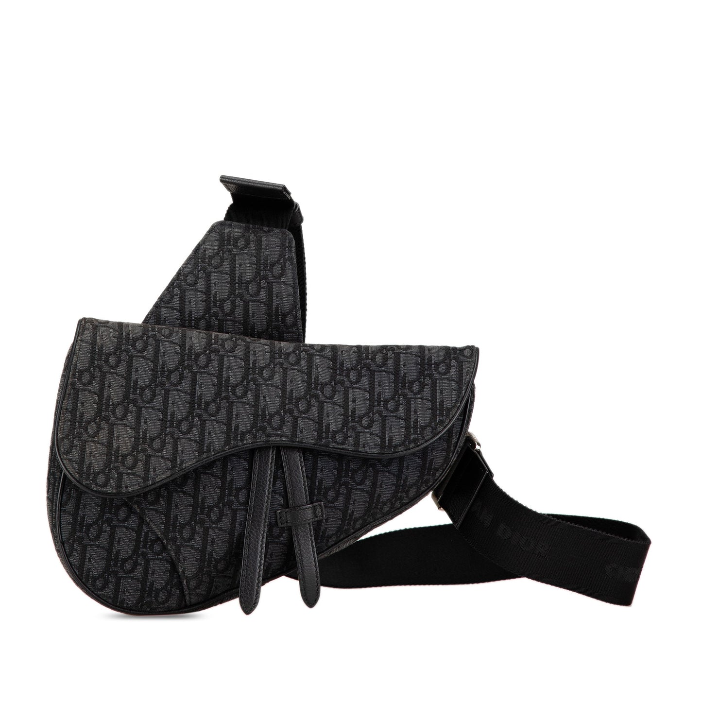Dior Oblique Canvas Saddle Crossbody Black
