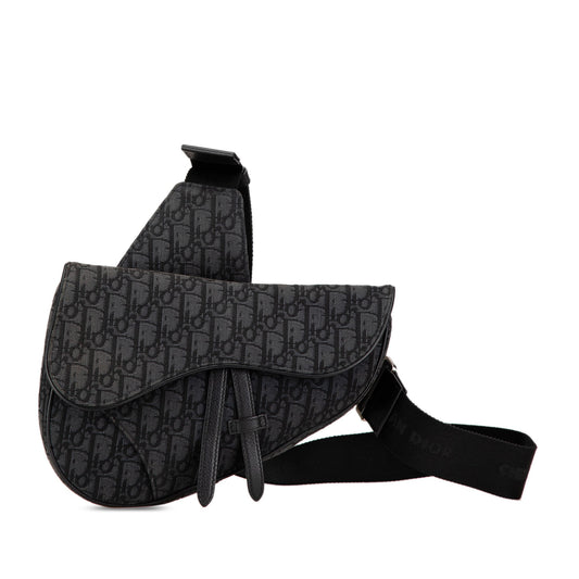 Dior Oblique Canvas Saddle Crossbody Black