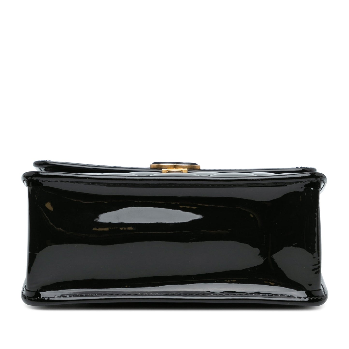 Chanel Mini Quilted Patent Graphic Catch Flap Black