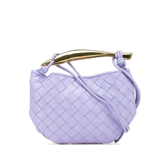 Bottega Veneta Baby Lambskin Intrecciato Sardine Bag Purple