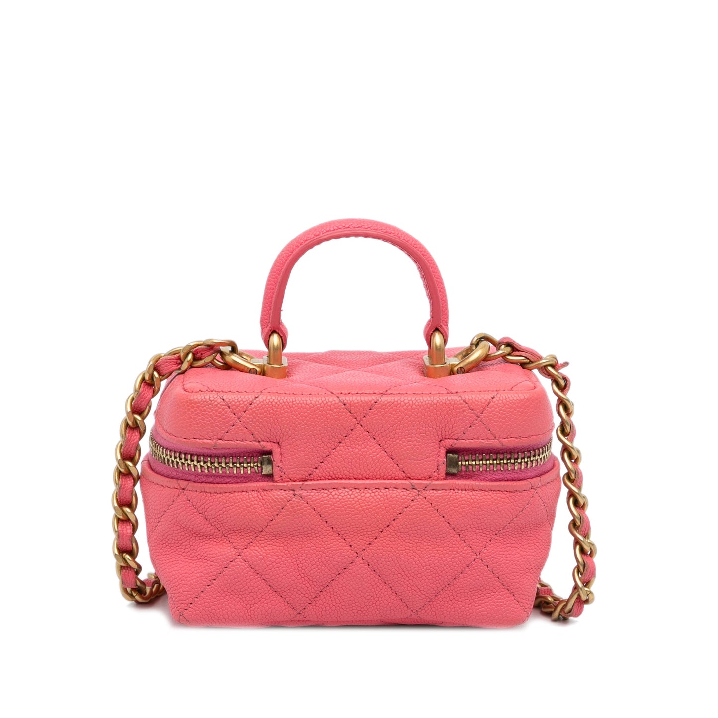 Chanel Micro Caviar Chain Vanity Bag Pink