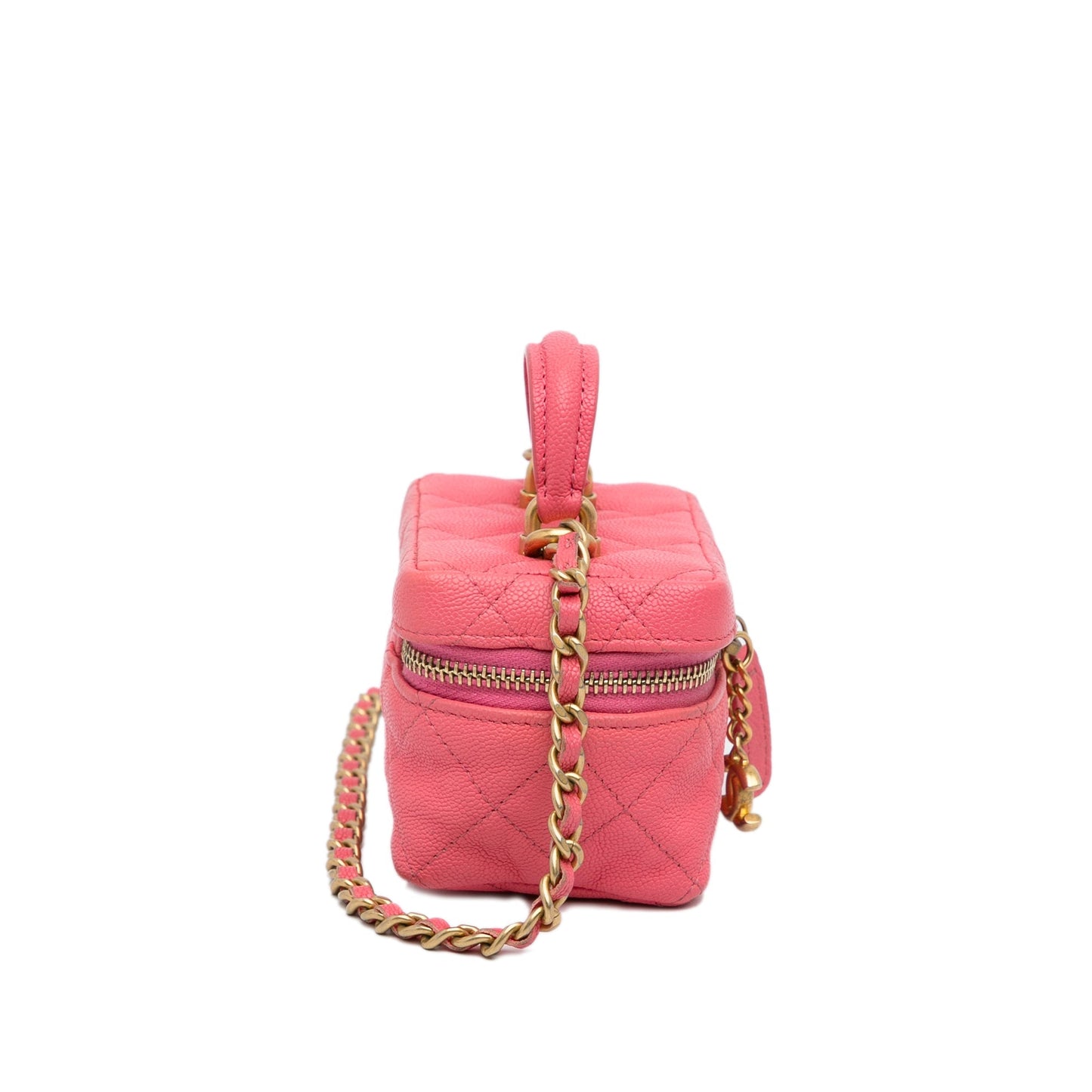 Chanel Micro Caviar Chain Vanity Bag Pink