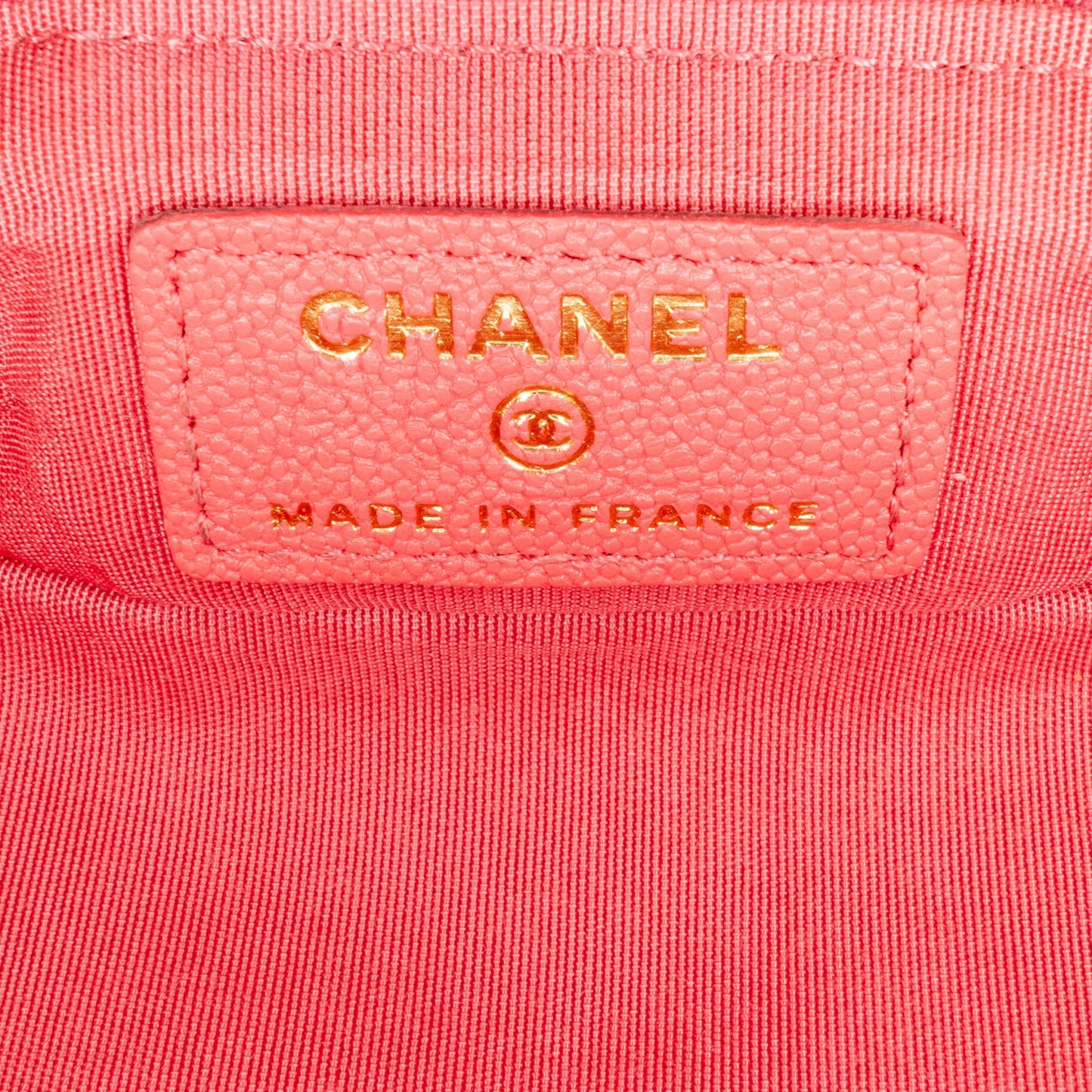 Chanel Micro Caviar Chain Vanity Bag Pink