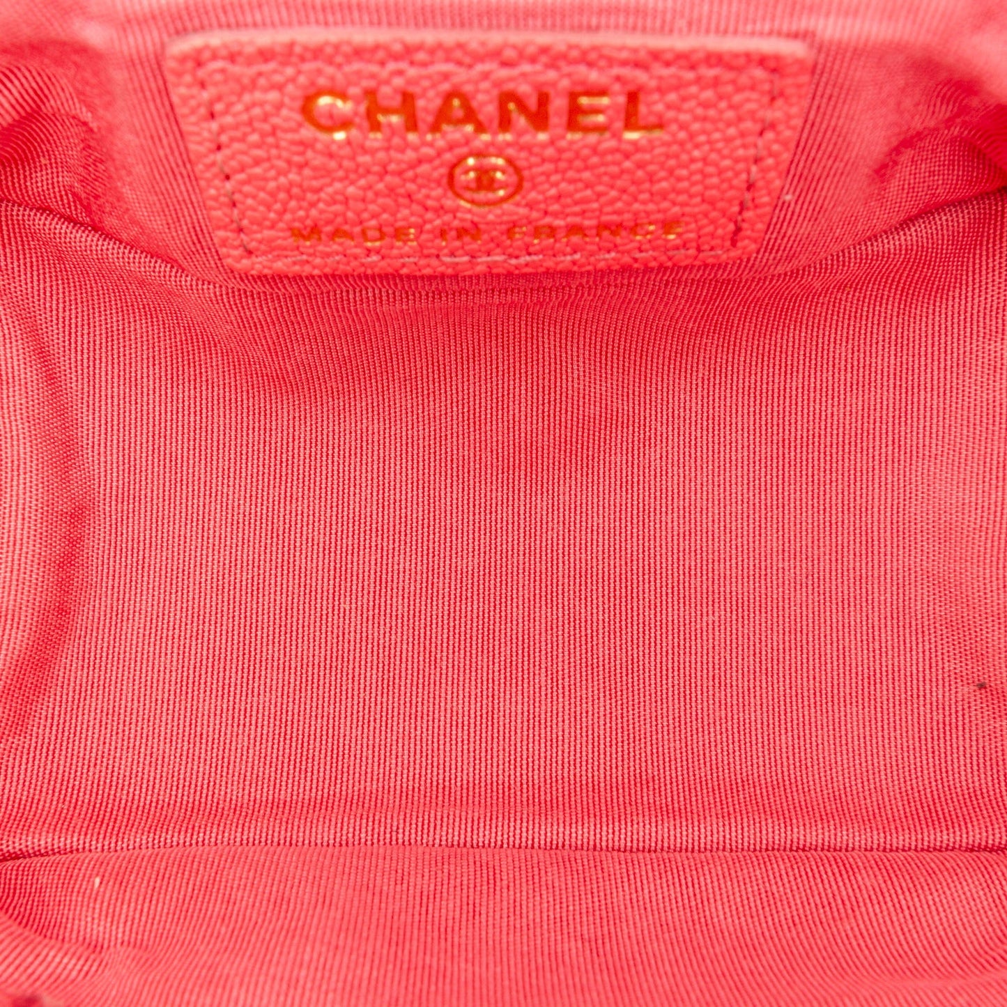 Chanel Micro Caviar Chain Vanity Bag Pink