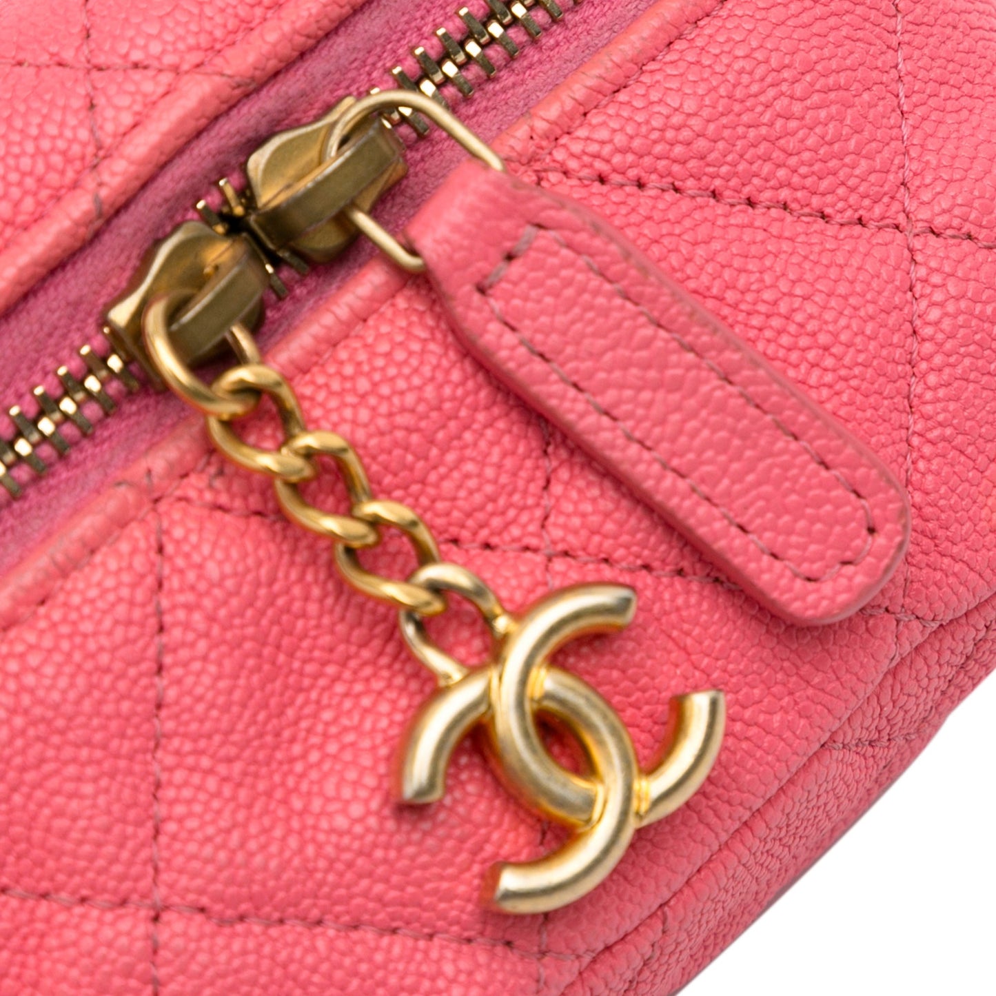 Chanel Micro Caviar Chain Vanity Bag Pink