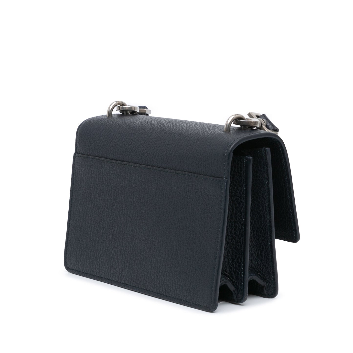 Saint Laurent Medium Grained Calfskin Monogram Sunset Crossbody Blue