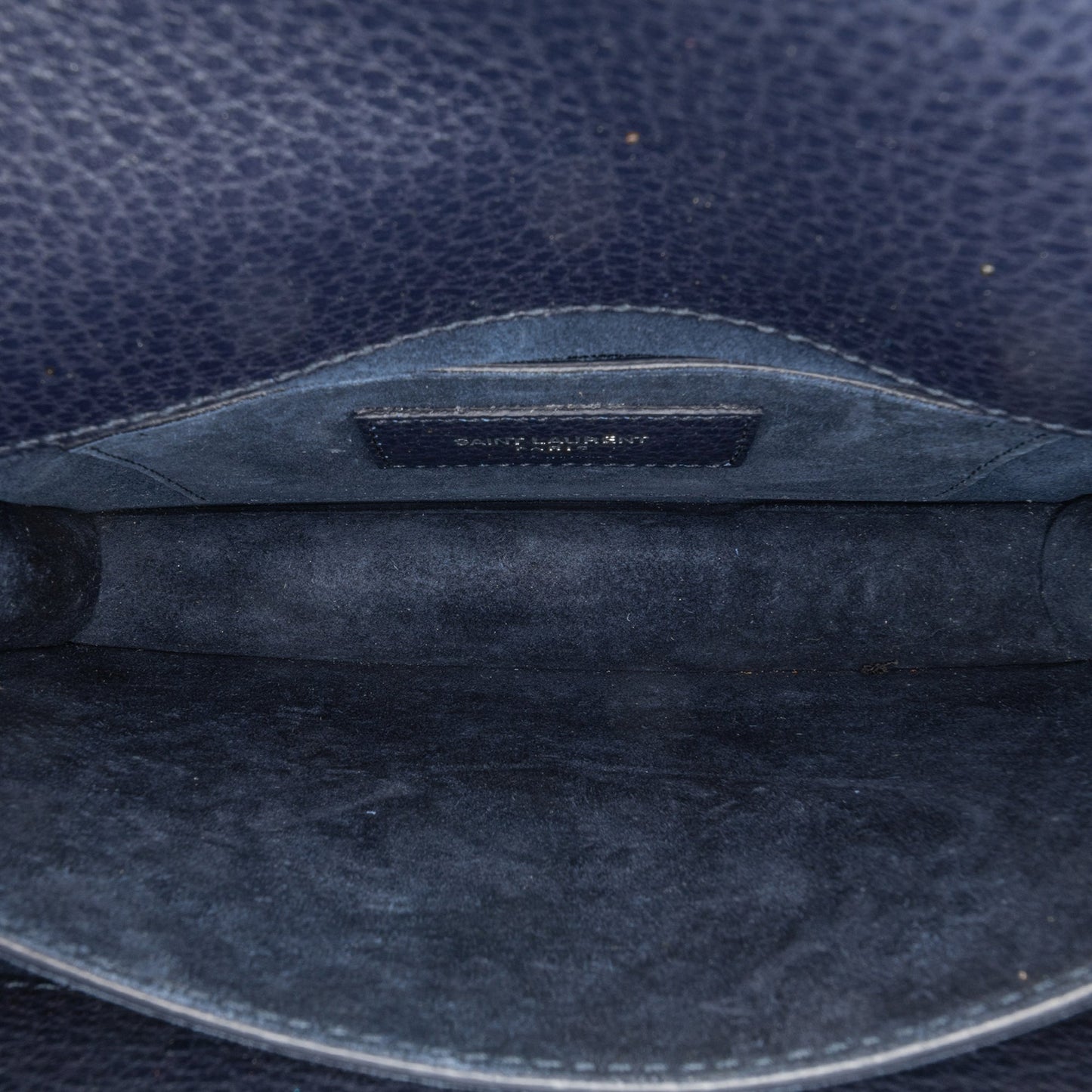 Saint Laurent Medium Grained Calfskin Monogram Sunset Crossbody Blue