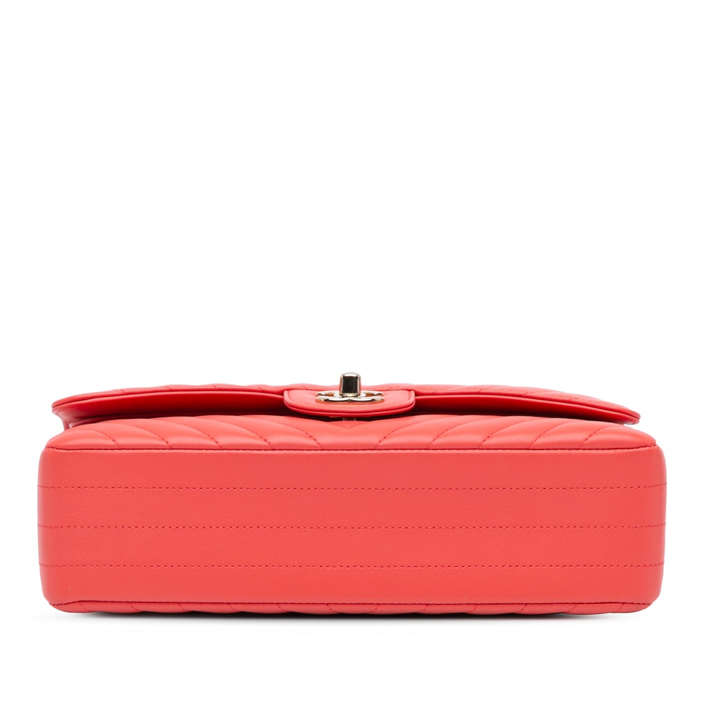 Chanel Medium Classic Chevron Lambskin Double Flap Red