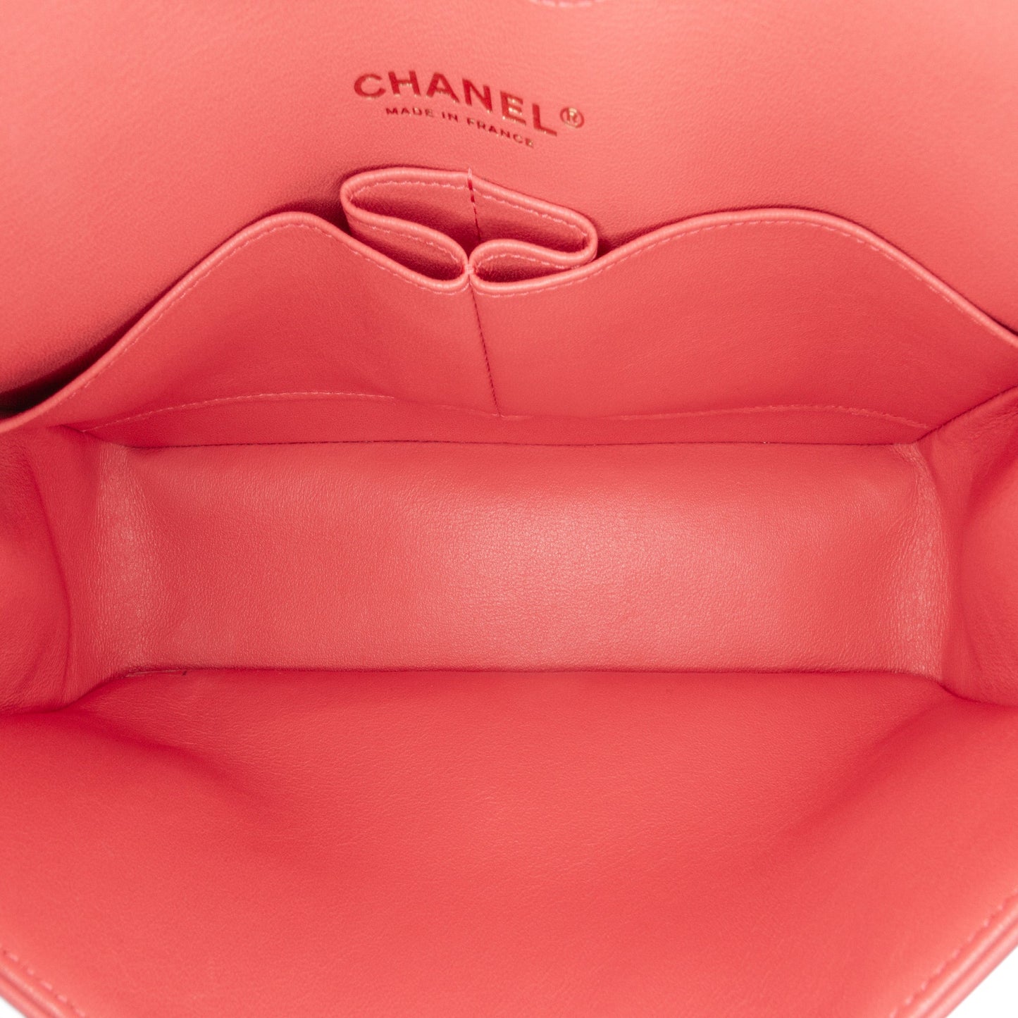Chanel Medium Classic Chevron Lambskin Double Flap Red