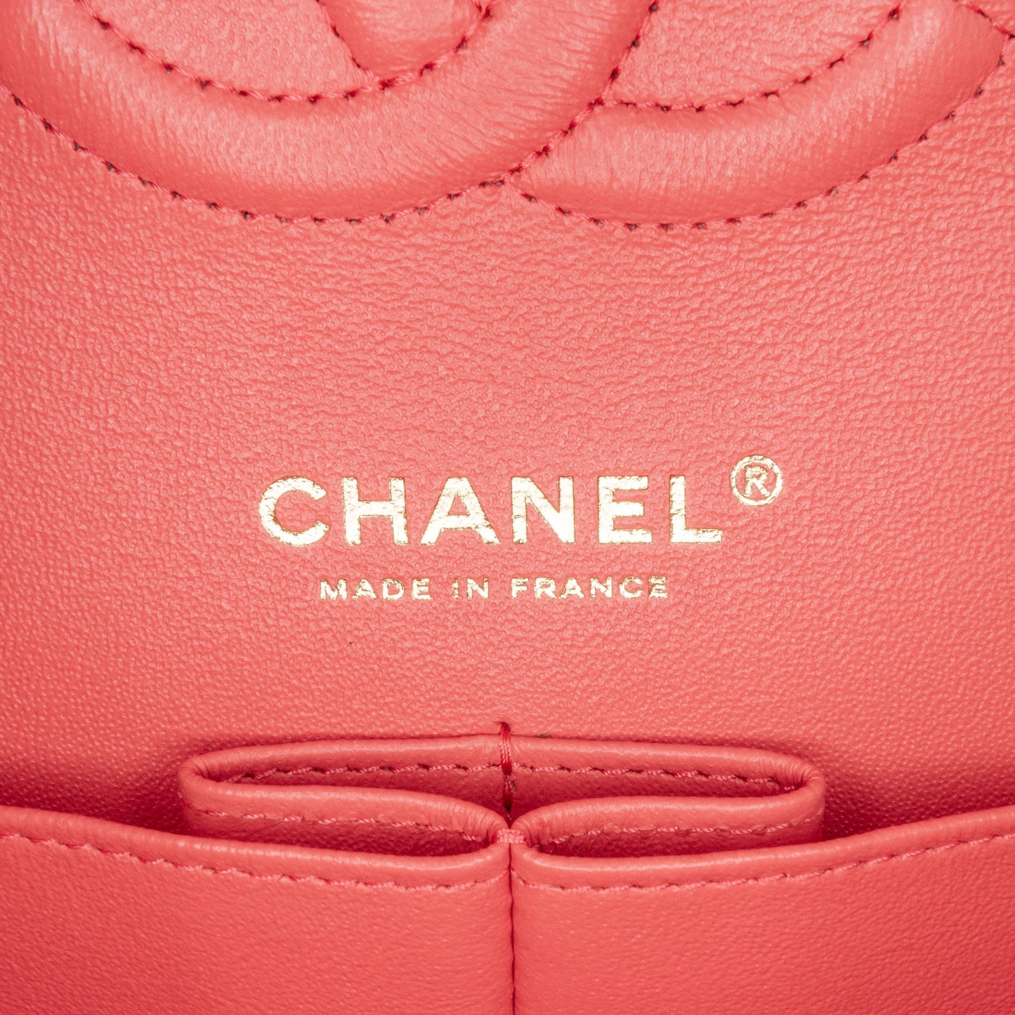 Chanel Medium Classic Chevron Lambskin Double Flap Red