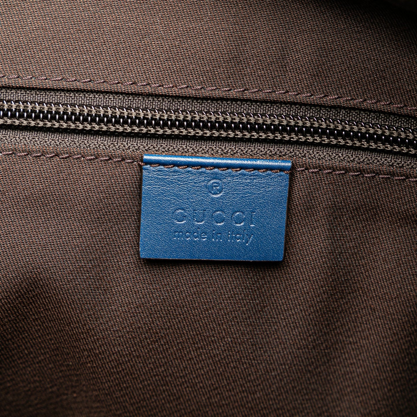 Gucci Bright Diamante Leather Travel Bag Blue