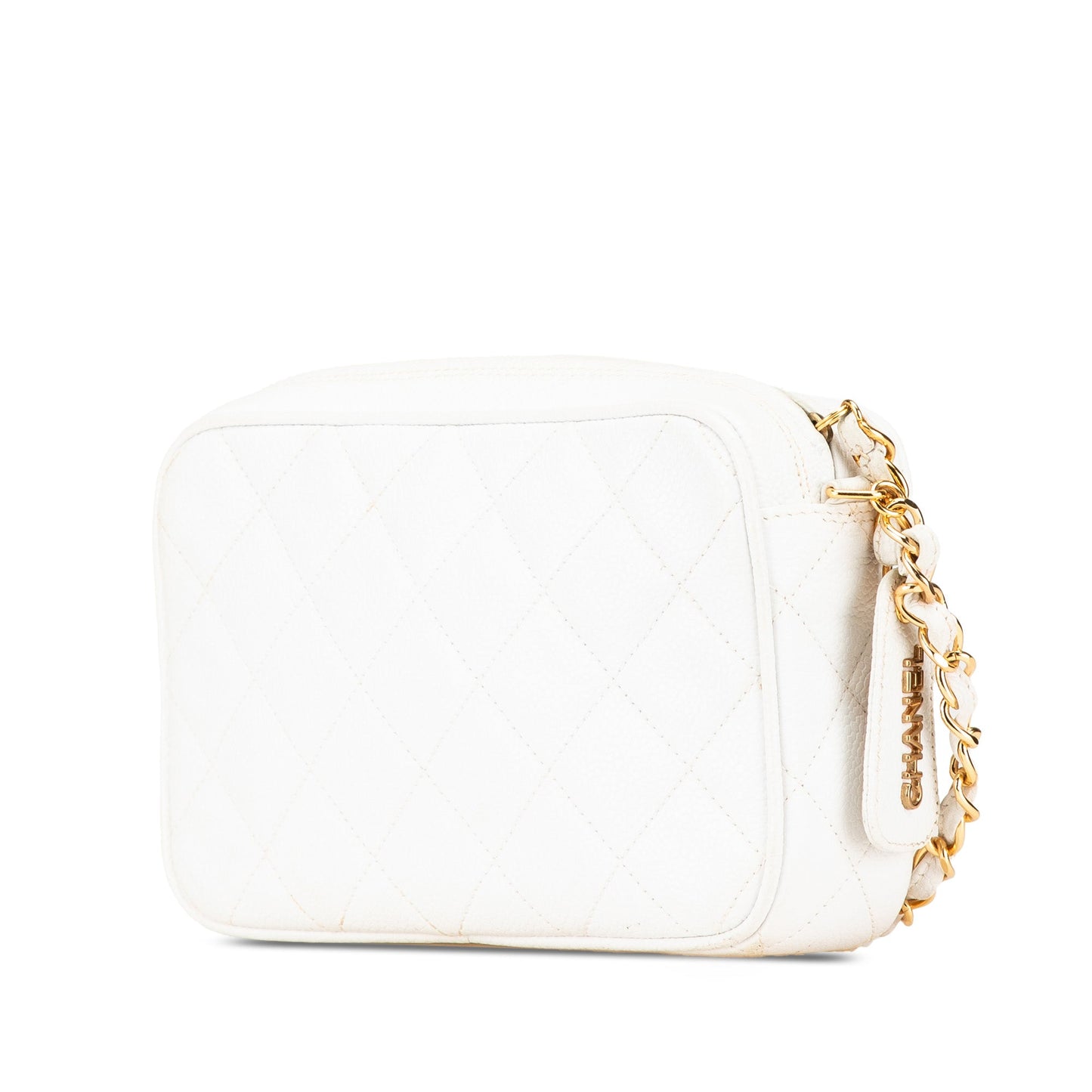 Chanel Quilted Caviar CC Camera Bag White