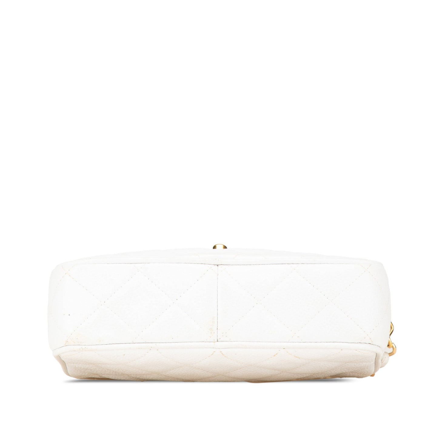 Chanel Quilted Caviar CC Camera Bag White
