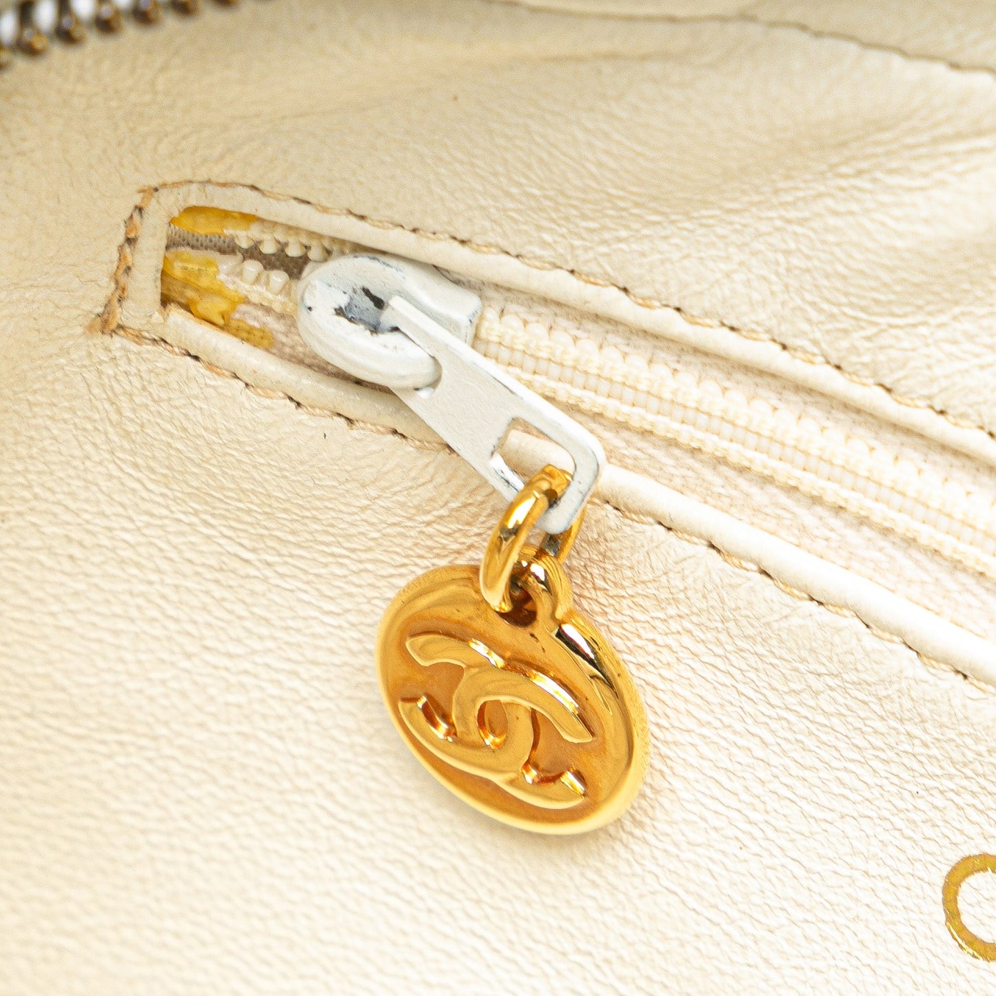 Chanel Quilted Caviar CC Camera Bag White