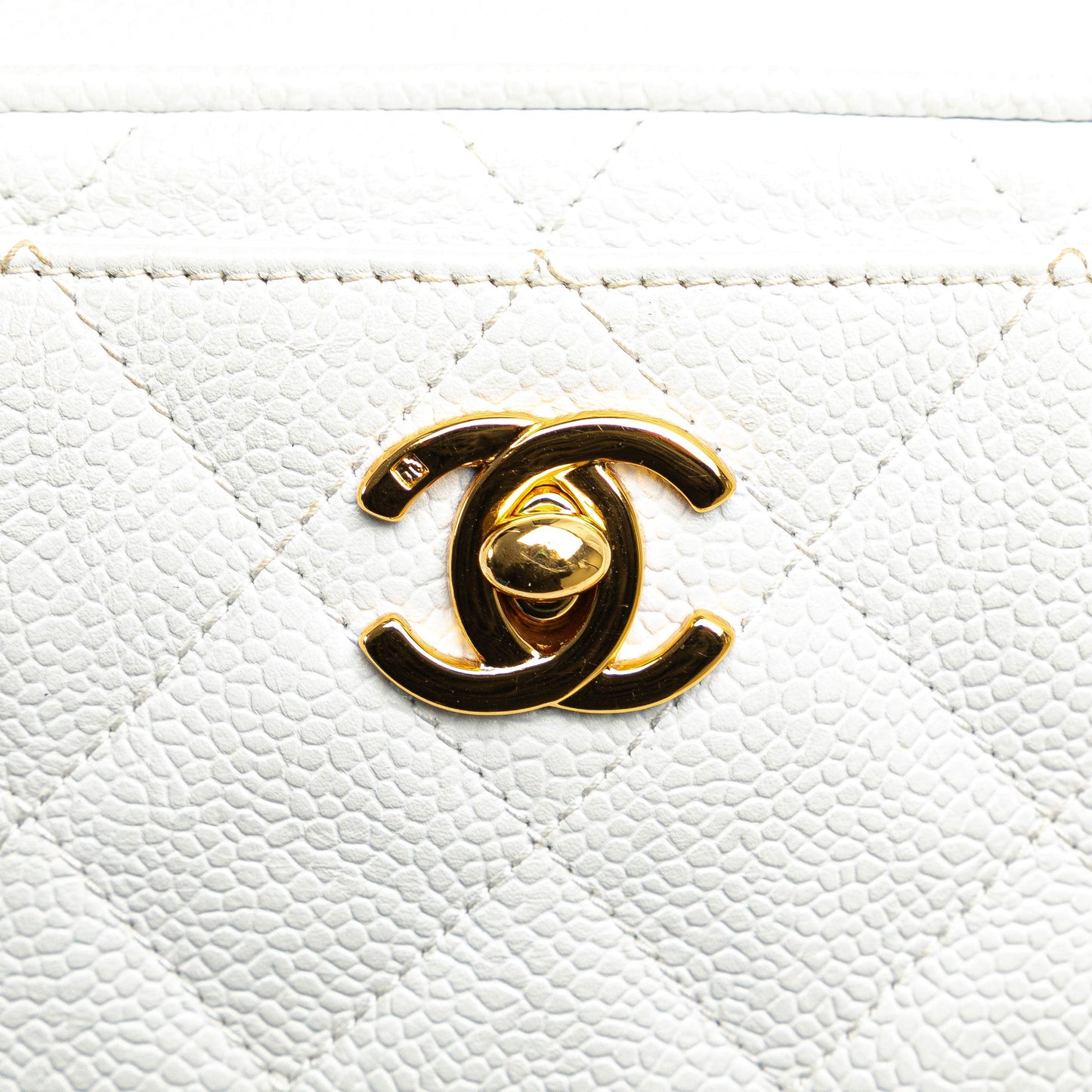 Chanel Quilted Caviar CC Camera Bag White