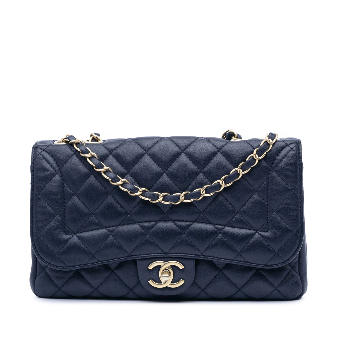 Chanel Medium Quilted Lambskin Mademoiselle Chic Flap Blue