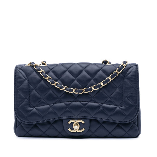 Chanel Medium Quilted Lambskin Mademoiselle Chic Flap Blue