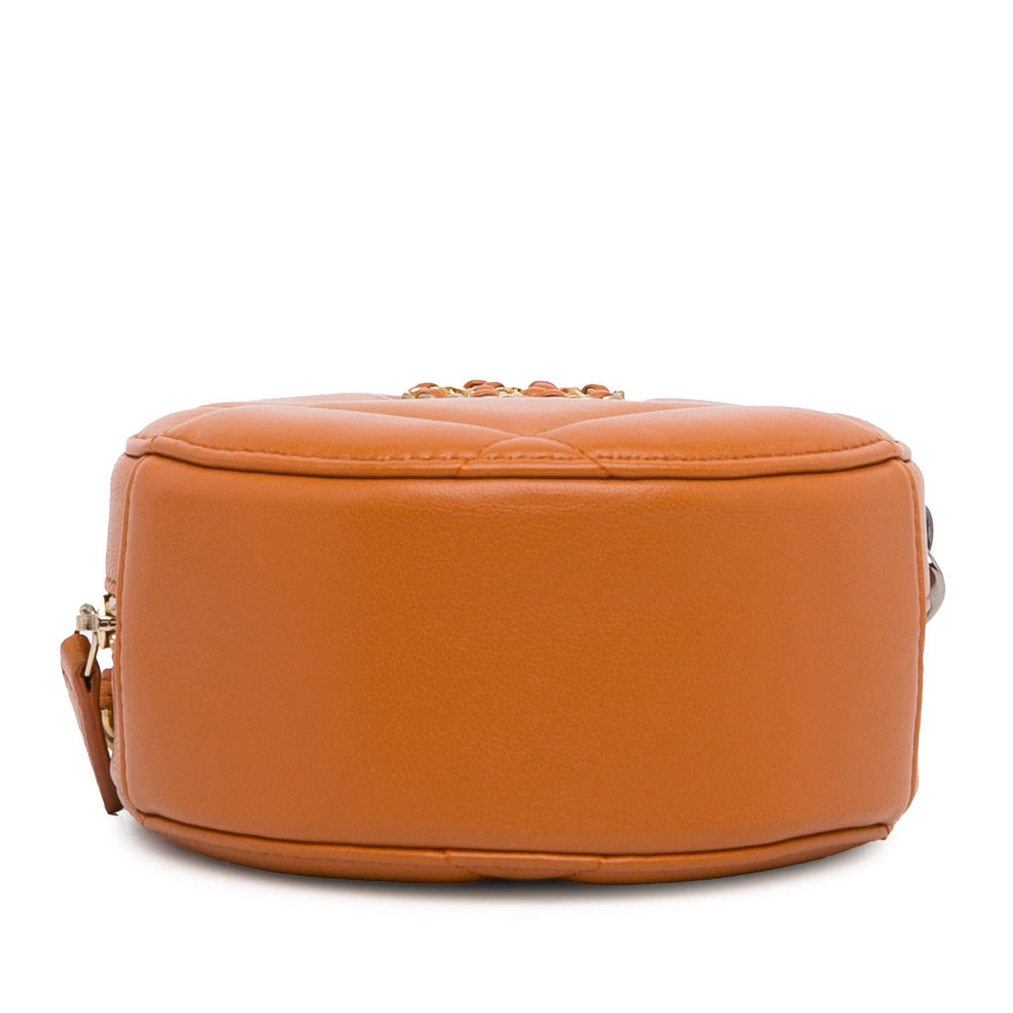 Chanel Lambskin 19 Round Clutch with Chain Brown
