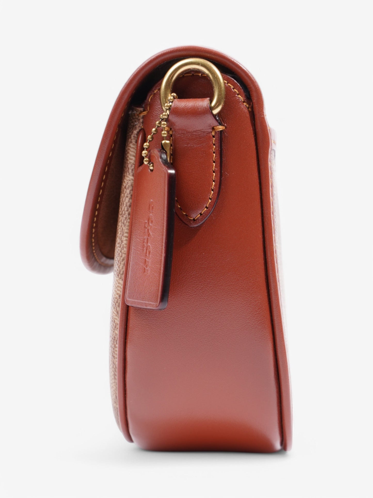 Coach Coach Willow Saddle Handbag Brown / Red Coated Canvas