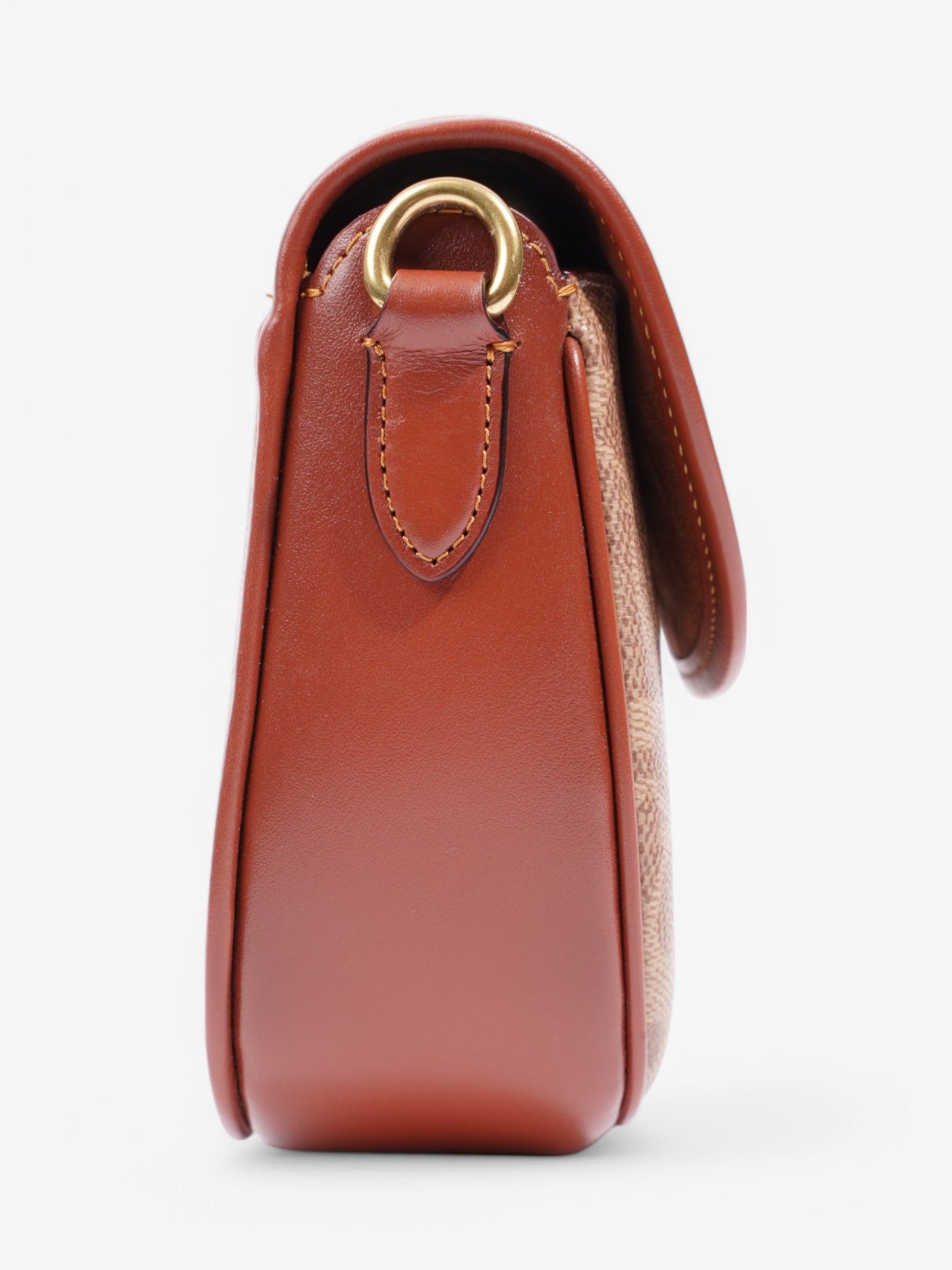 Coach Coach Willow Saddle Handbag Brown / Red Coated Canvas