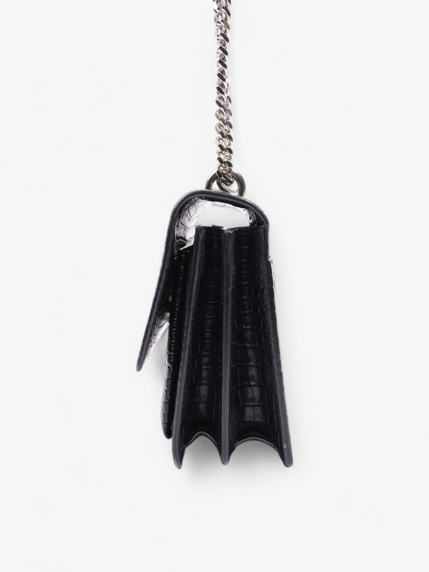 Saint Laurent Sunset Black Embossed Leather Medium