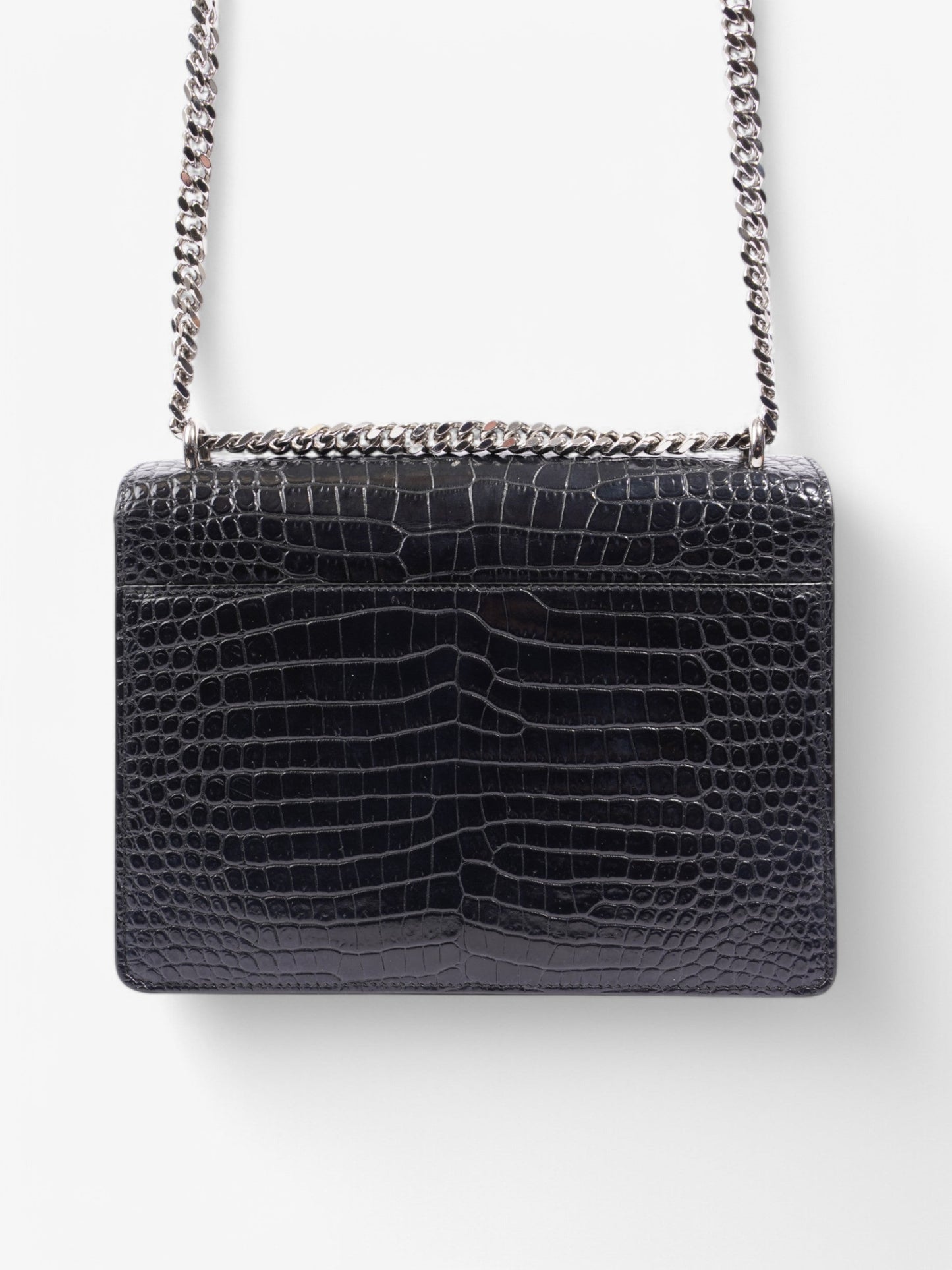 Saint Laurent Sunset Black Embossed Leather Medium