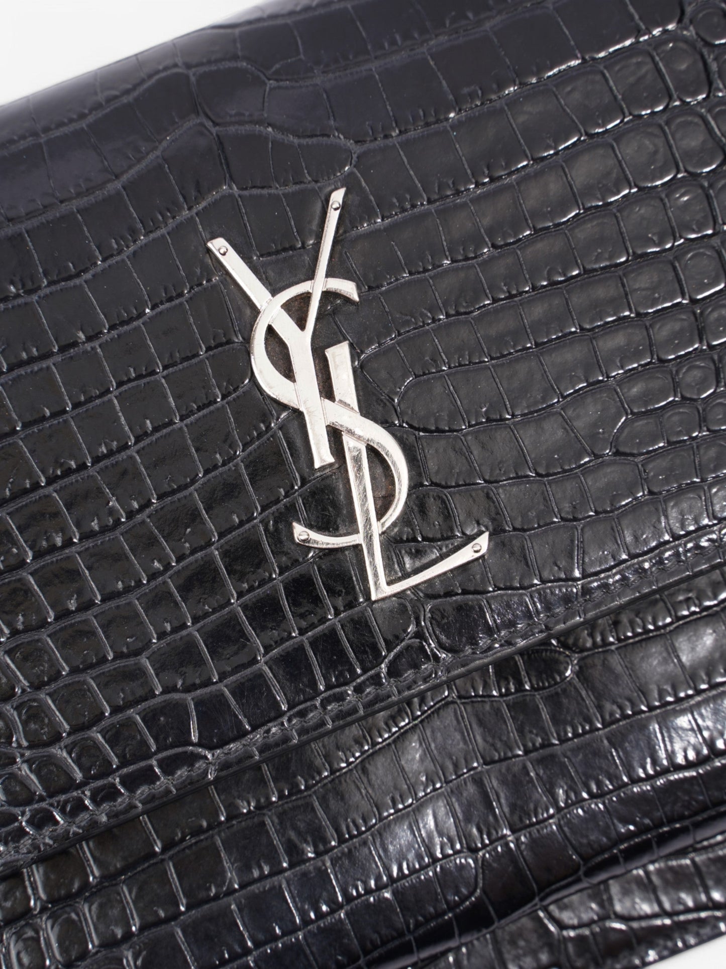 Saint Laurent Sunset Black Embossed Leather Medium